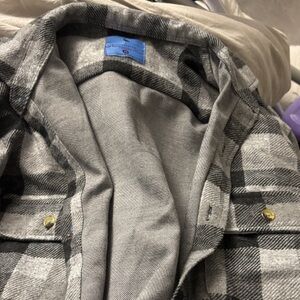 Men's Gray Plaid Shirt Jacket